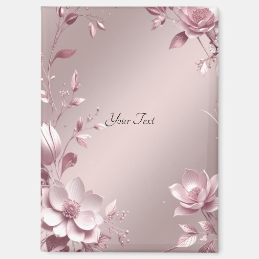 Aimant floral rose délicat (Recto)