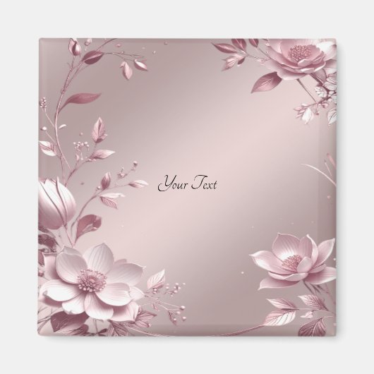 Aimant floral rose délicat (Devant)