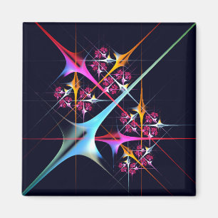 Aimant Floral rose moderne Art Abstrait Couleur Motif #01