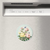 Aimant floral rose vintage (In Situ (Lave-vaisselle))