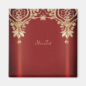 Aimant floral rouge or moderne (Devant)