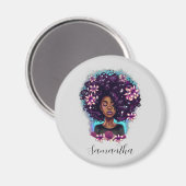 Aimant Floral Sparkling Afro Femme (Recto/Verso)
