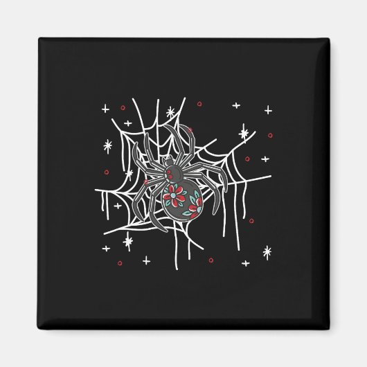 Aimant Floral Spider Web Lazy Costume d'Halloween mignon (Devant)