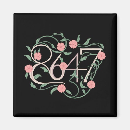 Aimant Floral Subtle Anti Trump 8647 86 47 Boho (Devant)