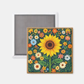 aimant floral tournesol (Recto/Verso)