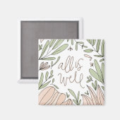 Aimant floral Tout va bien (Recto/Verso)