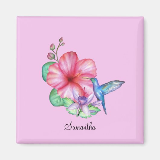 Aimant floral tropical (Devant)