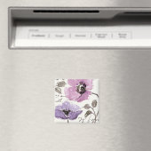 Aimant Floral Valse Plum Aquarelle Fleurs (In Situ (Lave-vaisselle))