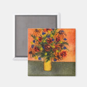 Aimant floral "Vase Jaune" (Recto/Verso)