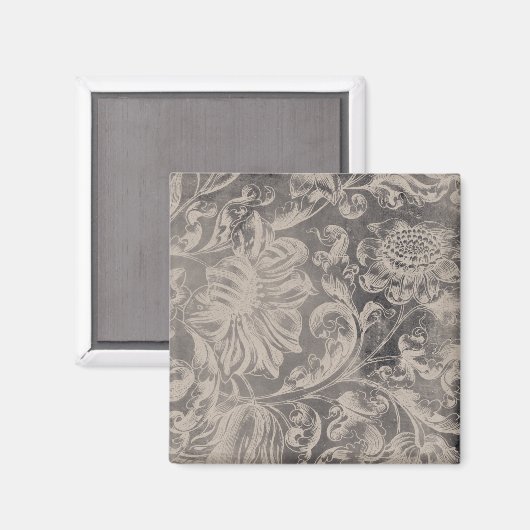 Aimant Floral vieilli (Recto/Verso)