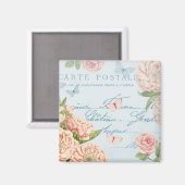 Aimant floral vintage avec fleurs (Recto/Verso)
