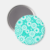 Aimant floral vintage turquoise (Recto/Verso)