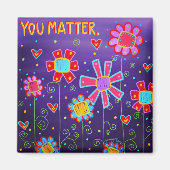 Aimant Floral Violet Vous Importe. Inspiration. Tendance. (Devant)