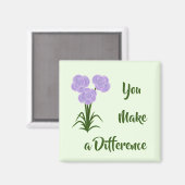 Aimant Floral "Vous faites une différence" (Recto/Verso)