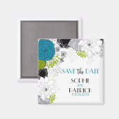 Aimant Flore lunaire bleu et vert Enregistrer l'aimant de (Recto/Verso)