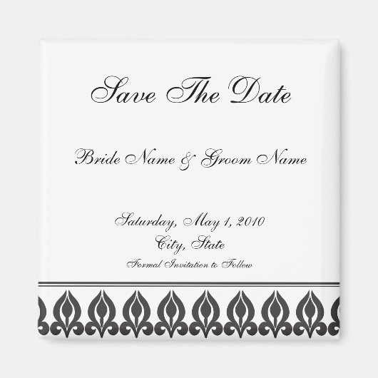 Aimant Flore - Noir/Blanc (Devant)