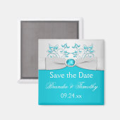 Aimant Flore turquoise et argentée Économisez l'aimant de (Recto/Verso)