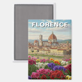 Aimant Florence Italie Fleurs Voyage (Recto/Verso)