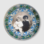 AIMANT FLORENTINE RENAISSANCE  ANGELS , PHOTO TEMPLATE<br><div class="desc">Elegant classic, vibrant Renaissance fine art , masterpiece  from Bottega della Robbia ( Florence - Italy  ) in white, blue , green, brown colors.Winged cherubs in blue sky on a bright yellow, green decorative ornamental floral crown .</div>