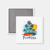 Aimant Florida Fl Summer Miami Vibes Beach Sunshine State (Recto/Verso)