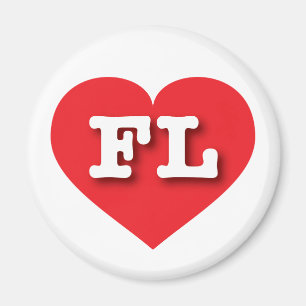 Aimant Florida Red Heart - J'aime FL