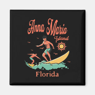Aimant Floride Anna Maria Island Fl Surfeur Surfant Pêche