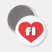 Aimant Floride coeur rouge - J'aime fl (Recto/Verso)