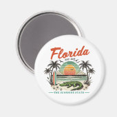 Aimant Floride, L'État Sunshine - Sunset Beach Scene (Recto/Verso)