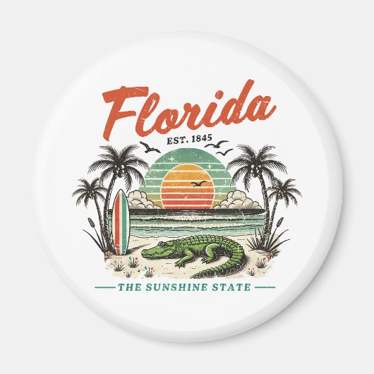 Aimant Floride, L'État Sunshine - Sunset Beach Scene (Devant)