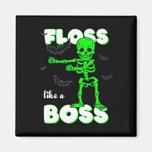 Aimant Floss Like A Boss Skeleton Halloween Boys Girls Ki (Devant)