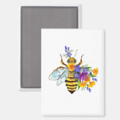 Aimant Flower bee with wild plants (Recto/Verso)