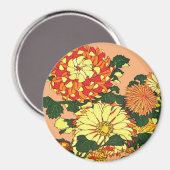 Aimant Flower Border, mandarin orange et or (Recto/Verso)