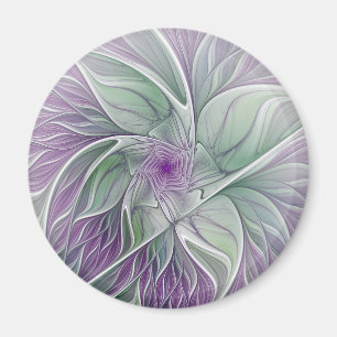 Aimant Flower Dream, Abstract Purple Green Fractal Art