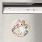 Aimant Flower Garden Kitty | ABSTRAIT | Aquarelle (In Situ (Lave-vaisselle))