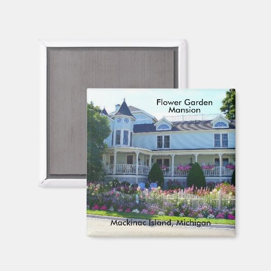 Aimant Flower Garden Mansion, île Mackinac, Michigan (Recto/Verso)