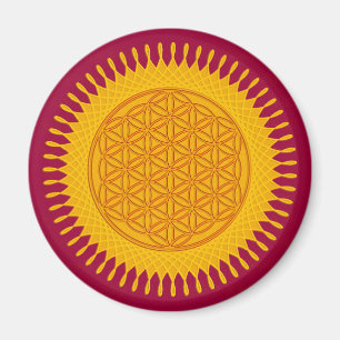 Aimant Flower Of Life - yellow sunny