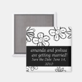 Aimant Flowerdoodles-enregistrer la date (Recto/Verso)