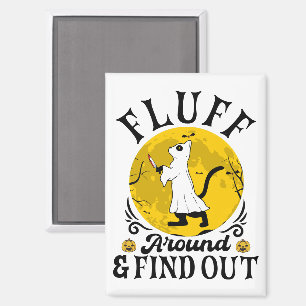 Aimant Fluff autour et découvrir, Cat effrayant Halloween