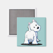 Aimant Fluffy Butt Westie (Recto/Verso)