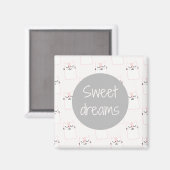 Aimant Fluffy Marshmallow Kitty en rose | Sweet Dreams (Recto/Verso)