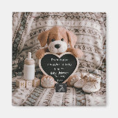 Aimant Fluffy Puppy Baby boy et faire-part de grossesse (Devant)