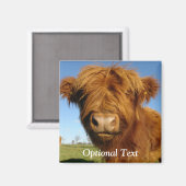 Aimant Fluffy Scottish Highland Cow (Recto/Verso)