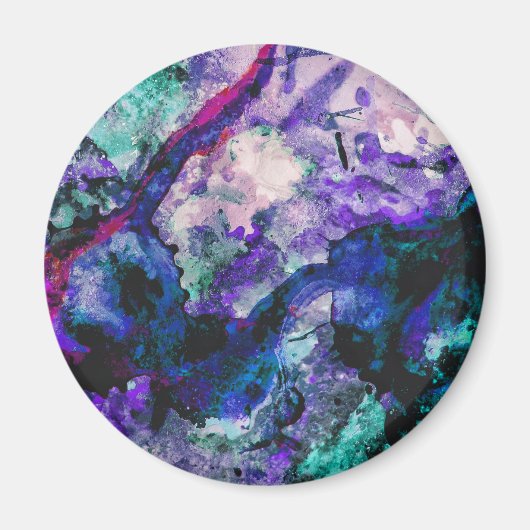 Aimant Fluorite Crystal Geode Marbre Abstrait (Devant)