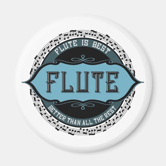 Aimant Flute Best Music Note Circle (Devant)