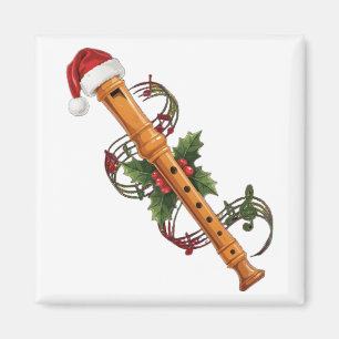 Aimant Flûte Instrument Enregistreur Chapeau de Père Noël