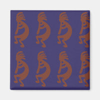 Flûte Jouer Kokopelli Figure - Rouille rouge sur b