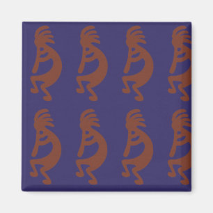 Aimant Flûte Jouer Kokopelli Figure - Rouille rouge sur b