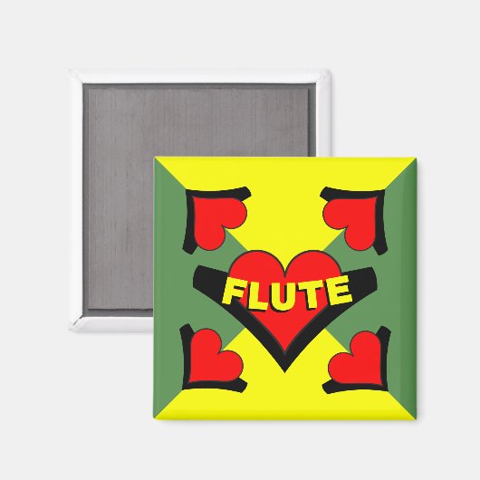 Aimant Flûte sur le coeur (Recto/Verso)