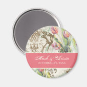 Aimant Flutterbyes 'n Tulips Élégant Enregistrer l'aimant (Recto/Verso)