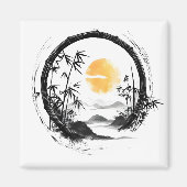 Aimant Flux de bambou Zen de lune Abstraite (Devant)